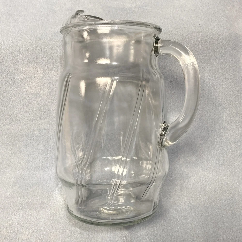Indiana glass Double Swirl Smooth Finish 1960's Water Pitcher Clear Glass